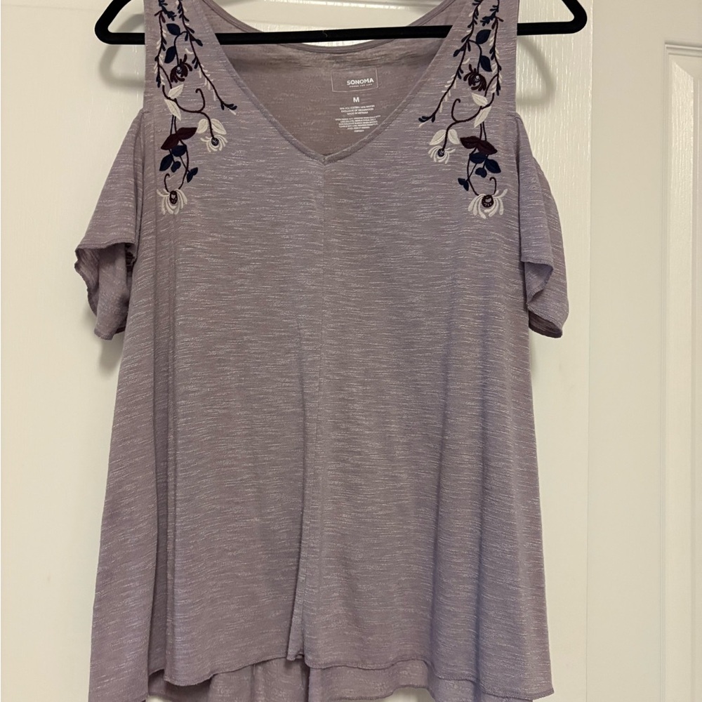 Sonoma Purple Embroidered Blouse
